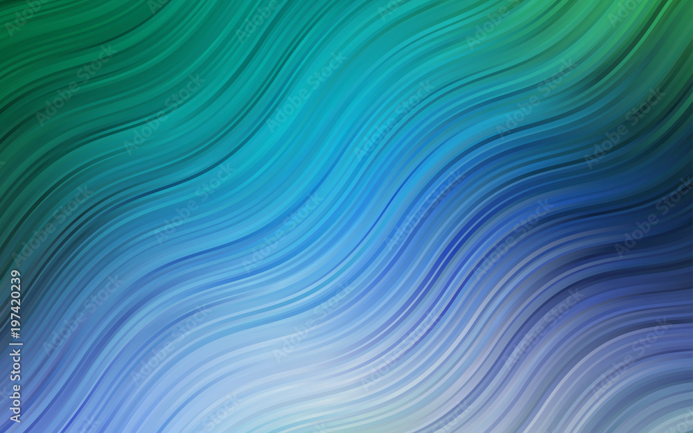 Canvas Prints light blue, green vector template with lines, ovals.