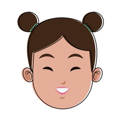 Woman face cartoon vector illustration graphic design