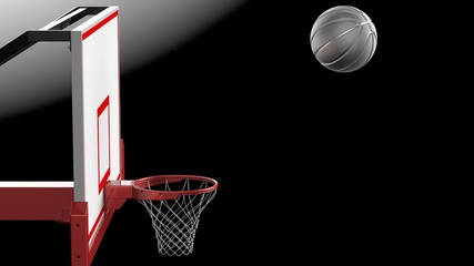 Fototapeta na wymiar Basketball and Hoop. 3D illustration. 3D high quality rendering.