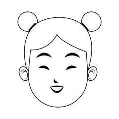 Woman face cartoon vector illustration graphic design