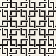 Vector seamless lines pattern. Abstract background with interweaving squares. Geometric monochrome lattice texture. Decorative grid.