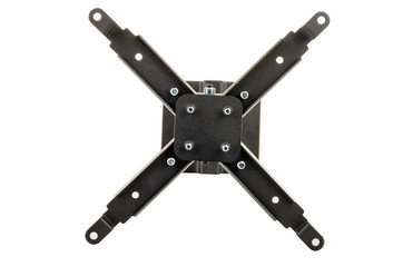 Black bracket for TV on a white background isolation