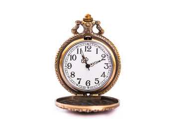Pocket watch isolated on white background.