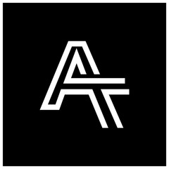Letter A on Black Background.  Logo Design Template. Flat design