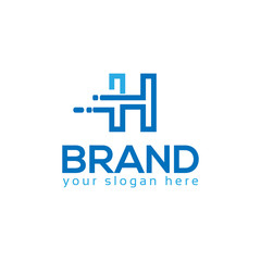 Obraz premium Letter H on white Background. Logo Design Template. Flat design