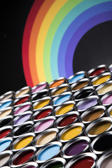 Rainbow colors, Open cans of paint