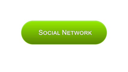 Social network web interface button green color, virtual communication, chat