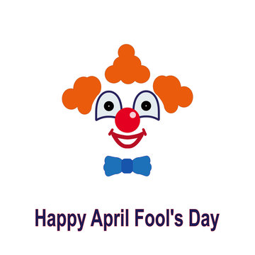 April fool's day. Colorful icon of a clown