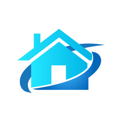 House Swoosh Logo, Logo Design Template