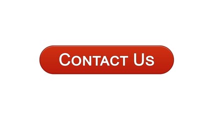Contact us web interface button wine red color business communication, help
