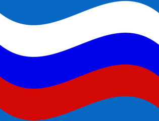 Fototapeta premium The Russian Flag Waving Graphic in Blue, White and Red Colors