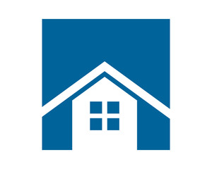 blue rectangle house home housing residence residential real estate image vector icon logo symbol
