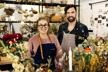 Flower shop small business owners