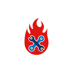 Repair Fire Logo Icon Design