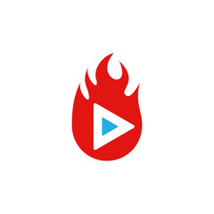 Video Fire Logo Icon Design