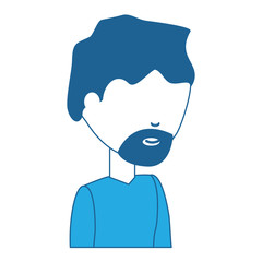 Obraz na płótnie Canvas avatar man with beard icon over white background, blue shading design. vector illustration