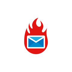 Mail Fire Logo Icon Design