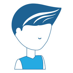 Fototapeta premium avatar young man icon over white background blue shading design. vector illustration