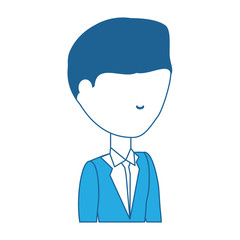 avatar businessman icon over white background, blue shading design. vector illustration