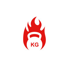 Kettle Bell Fire Logo Icon Design
