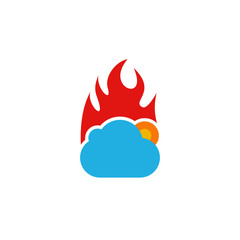 Cloud Fire Logo Icon Design