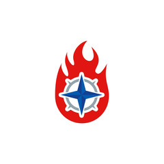 Compass Fire Logo Icon Design