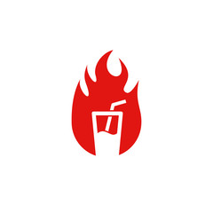 Drink Fire Logo Icon Design