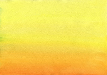 Clean Warm Watercolor Background uniform gradient mixing of Cadmium Yellow, Orange and Titian Red