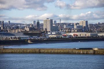 Naklejka premium Aberdeen skyline and pier, Scotland, United Kingdom.