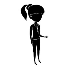 avatar businesswoman standing over white background, vector illustration