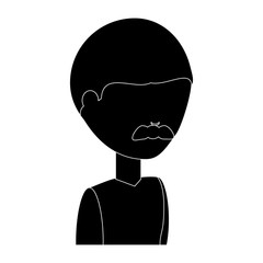 avatar man with mustache icon over white background vector illustration