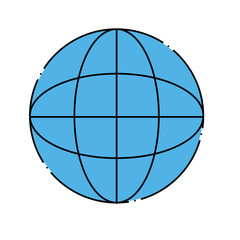 global sphere icon over white background, colorful design. vector illustration
