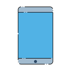 smartphone device icon over white background, colorful design. vector illustration