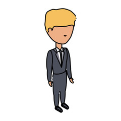 avatar businessman standing over white background, colorful design. vector illustration