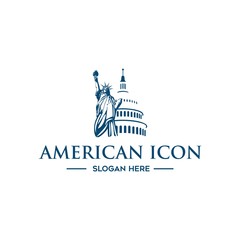 american icon logo vector