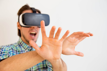 man in vr headset