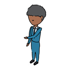 avatar businessman standing over white background, colorful design. vector illustration