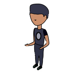 avatar man wearing casual clothes standing icon over white background colorful design. vector illustration