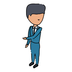 avatar businessman standing over white background, colorful design. vector illustration