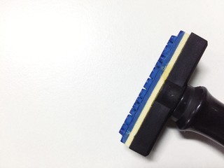 Stamping pump for office White background.