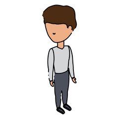 avatar man wearing sport clothes icon over white background, colorful design.  vector illustration