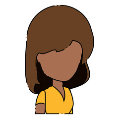 avatar woman icon over white background, colorful design. vector illustration