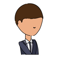 avatar businessman icon over white background, colorful design. vector illustration