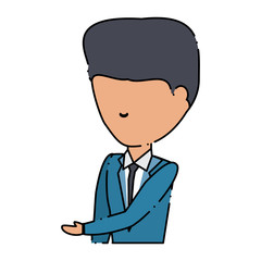 avatar businessman icon over white background, colorful design.  vector illustration