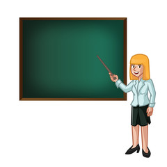 Teacher Woman Blonde With Pointer Vector