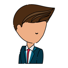 avatar businessman icon over white background, colorful design.  vector illustration