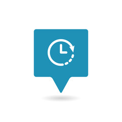 GPS icon with clock sign. GPS icon and countdown, deadline, schedule, planning symbol