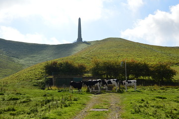 The Monument on the rolling hills of wiltshire