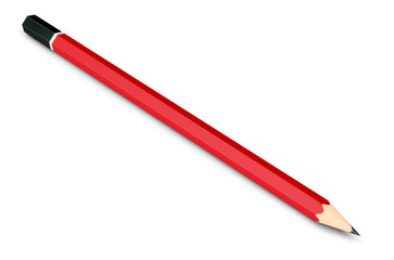 Red Pencil On White