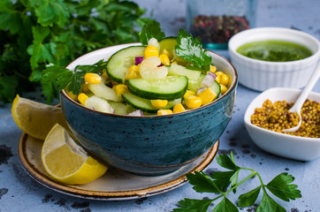 Salad with raw vegetables